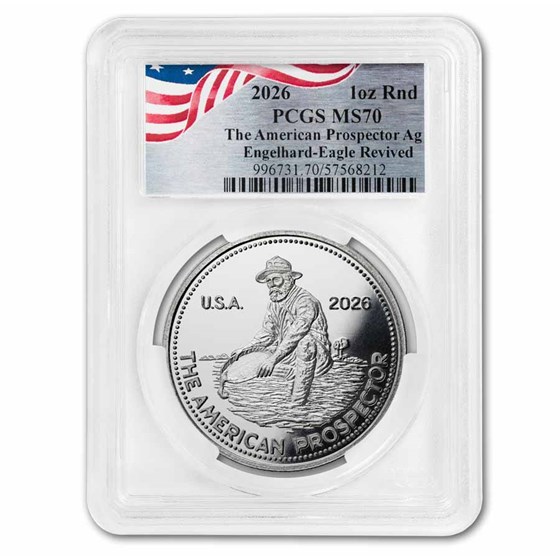 2026 1 oz Silver Revived Engelhard Prospector MS-70 PCGS