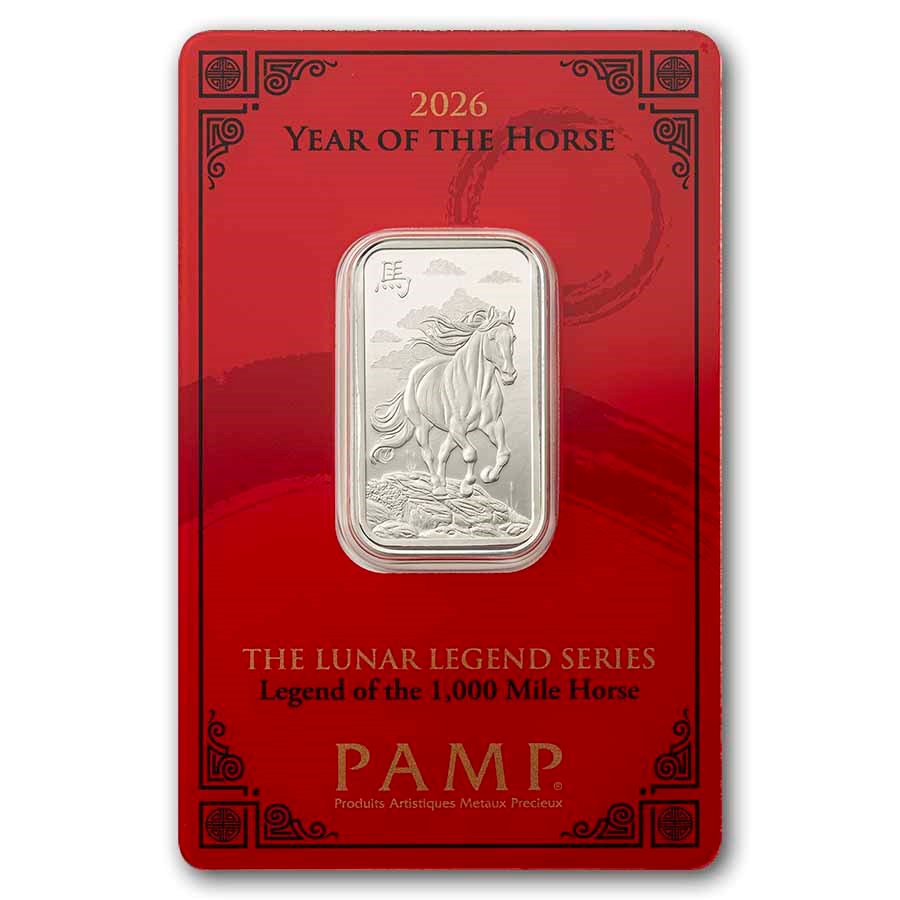 2026 10 gram Silver Bar - PAMP Year of the Horse (In Assay)