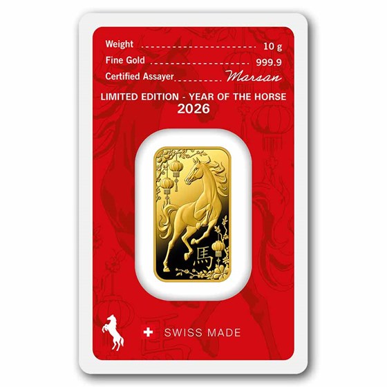 2026 10g Gold Bar - Argor-Heraeus Year of the Horse (In Assay)