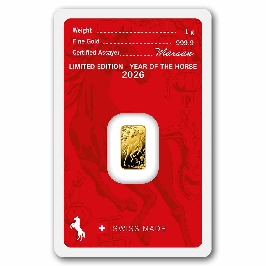 Buy 2026 1 gram Gold Argor-Heraeus Year of the Horse Bar | APMEX