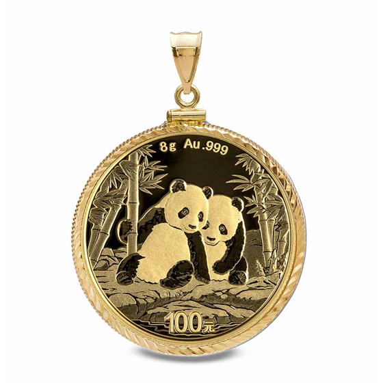 2026 8 gram Gold Panda Pendant (Diamond-Screw Top Bezel)
