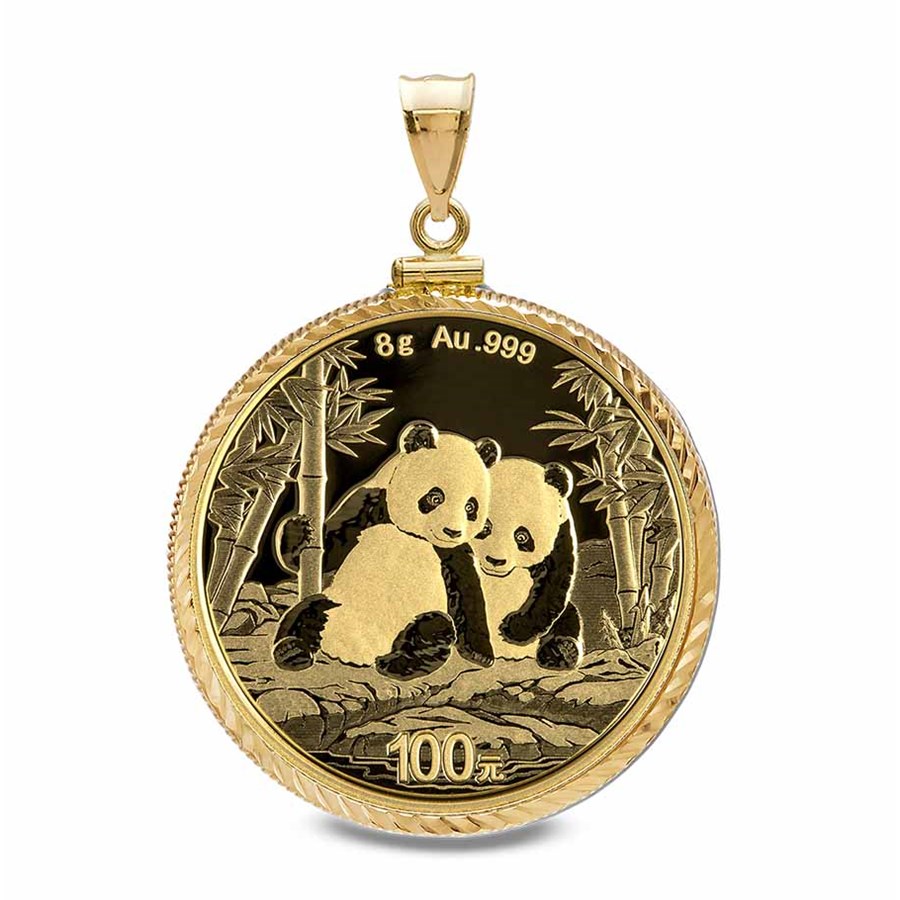 2026 8 gram Gold Panda Pendant (Diamond-Screw Top Bezel)