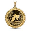 2026 8 gram Gold Panda Pendant (Rope-Screw Top Bezel)