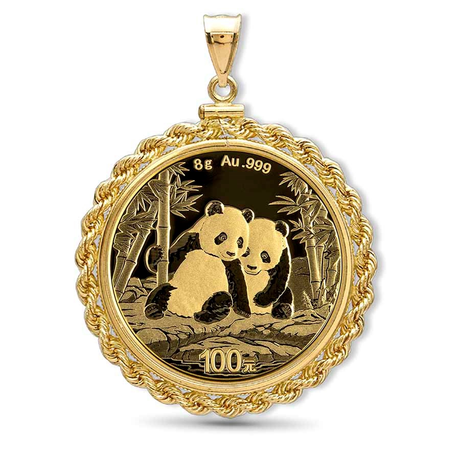2026 8 gram Gold Panda Pendant (Rope-Screw Top Bezel)