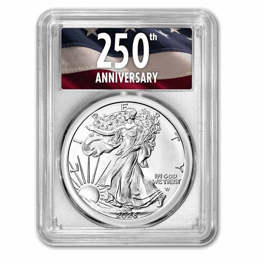 2026 American Silver Eagle MS-70 PCGS (FDI, 250th Anniversary)