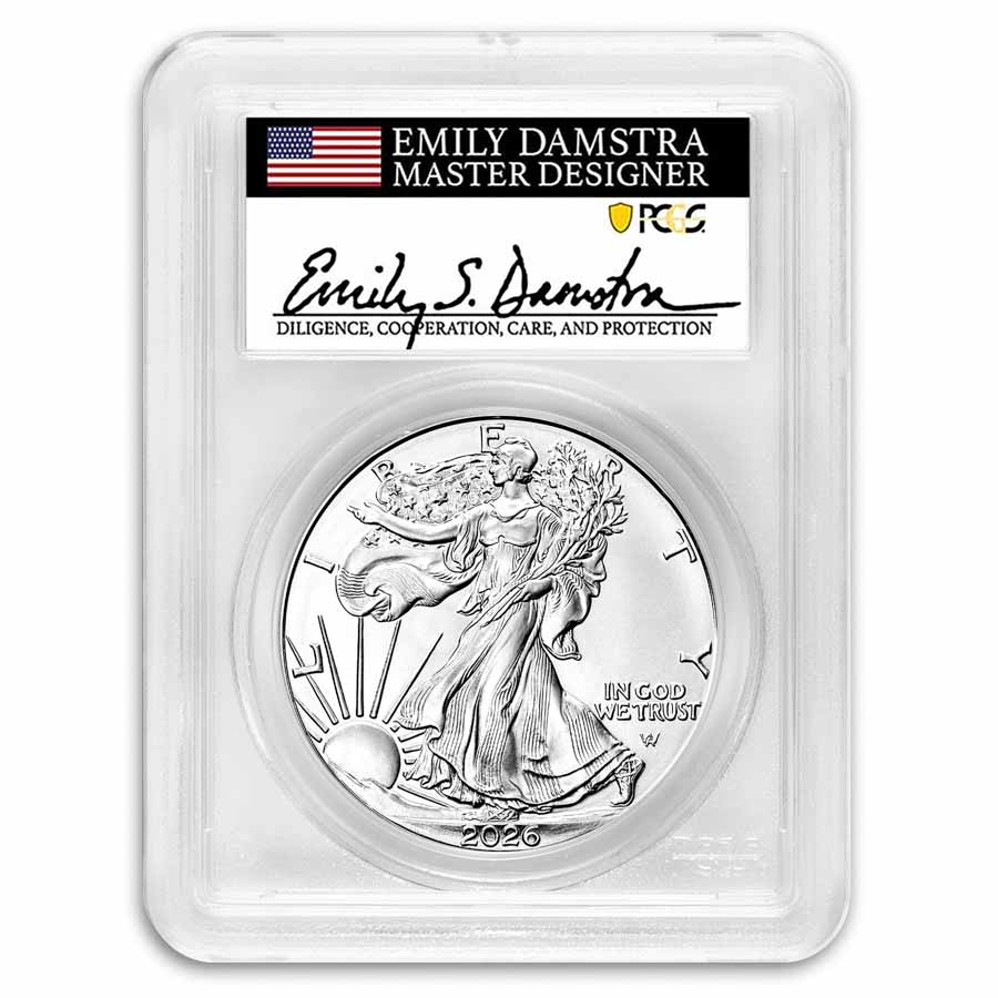 Buy 2026 Silver Eagle MS-70 PCGS Damstra | APMEX