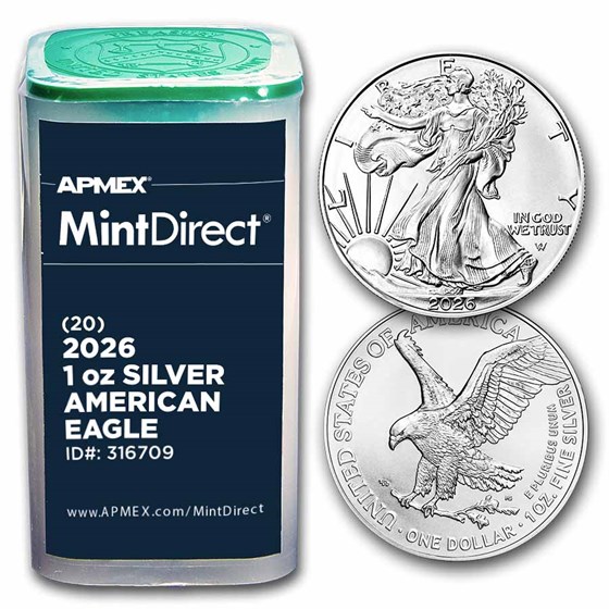 2026 American Silver Eagles (20-Coin MintDirect® Tube)