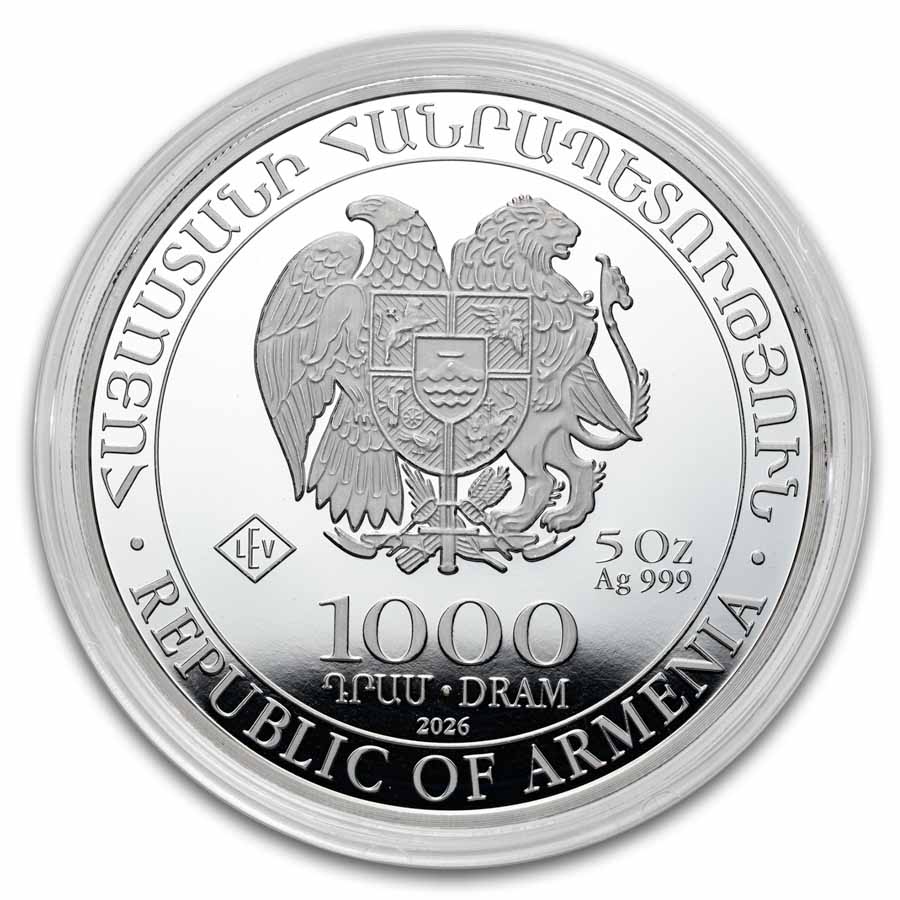 Buy 2026 Armenian 5 oz Silver 1000 Drams Noah's Ark BU | APMEX