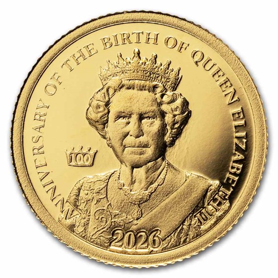 2026 Ascension Islands 1/2 Gram Gold Queen Elizabeth II Coin