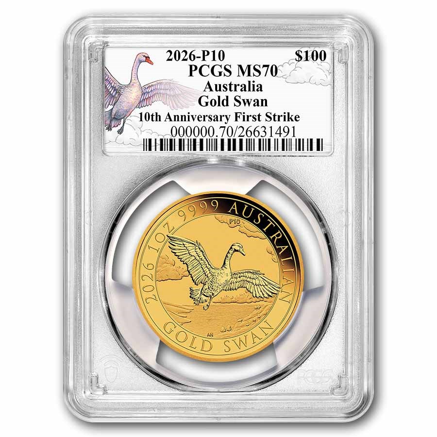 2026 AUS 1 oz Gold Swan MS-70 PCGS FS (Anniversary Swan Label)