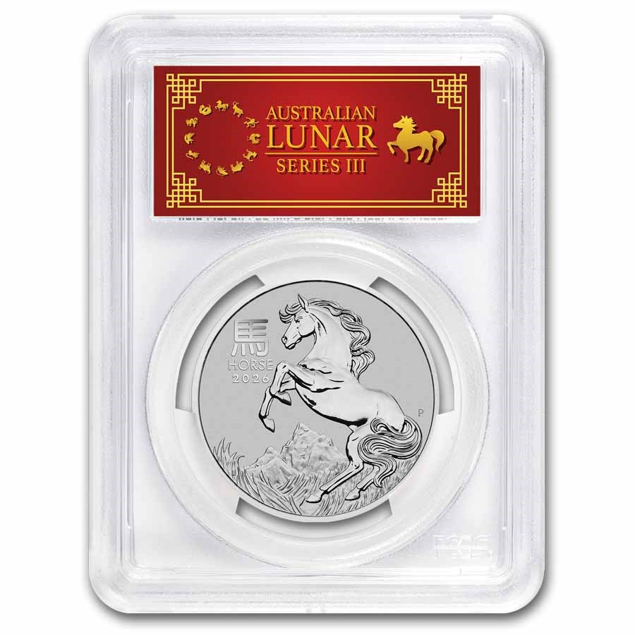 2026 AUS 1 oz Platinum Lunar Horse MS-70 PCGS (FDI, Red Label)