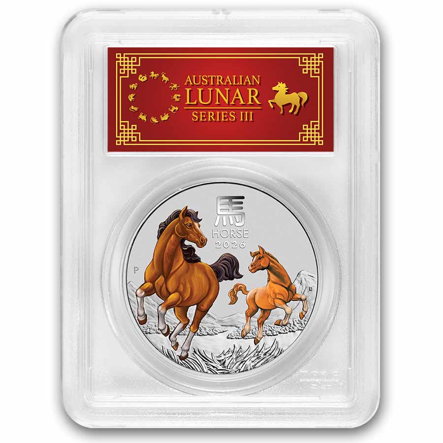 Buy 2026 AUS 1 oz Silver Lunar Horse MS-70 PCGS (Red) | APMEX