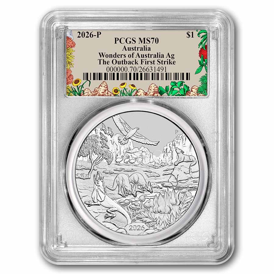 2026 AUS 1 oz Silver Wonders of Australia Outback MS-70 PCGS FS