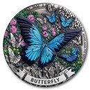2026 AUS 2 oz Silver Colorized & Antiqued Butterfly (Box)