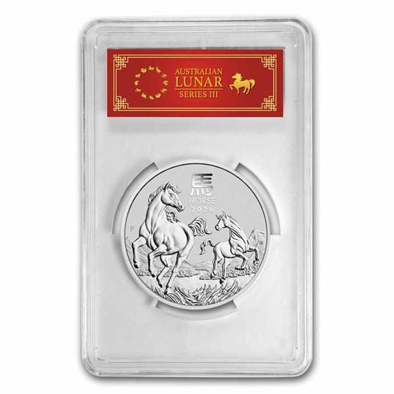 2026 AUS 2 oz Silver Lunar Horse MS-70 PCGS (Red Label)