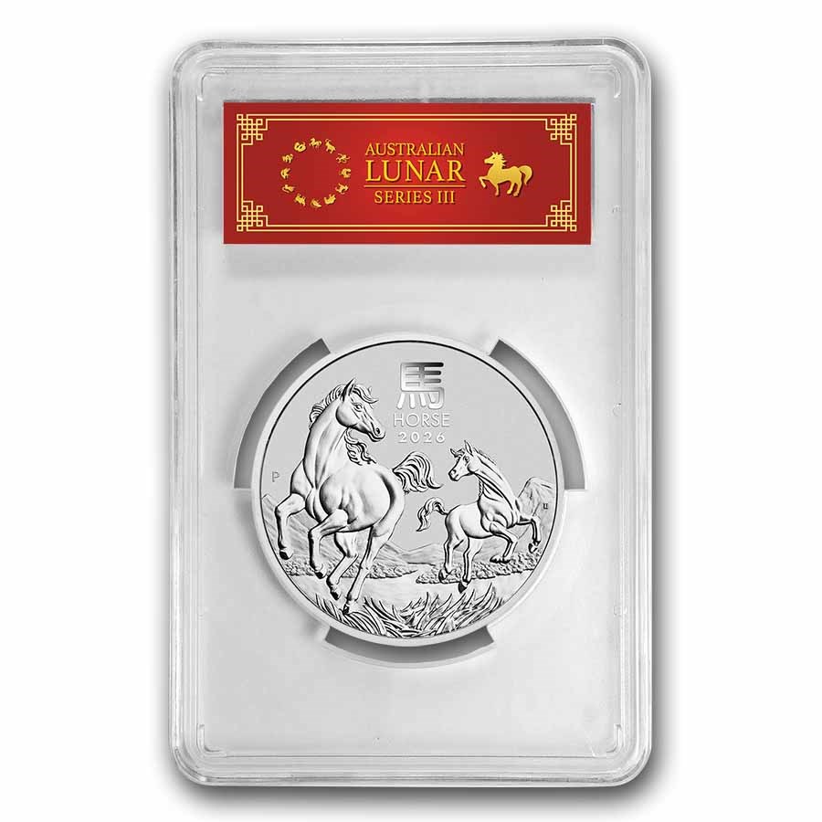 2026 AUS 2 oz Silver Lunar Horse MS-70 PCGS (Red Label)