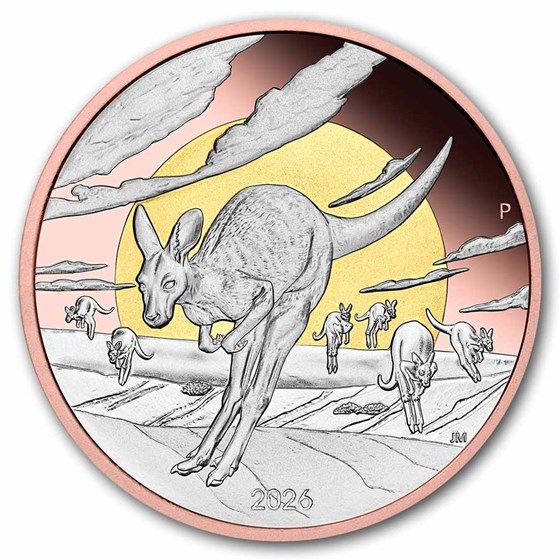 2026 AUS 5 oz Silver Gilded Wonders of Australia Double Gilded PF