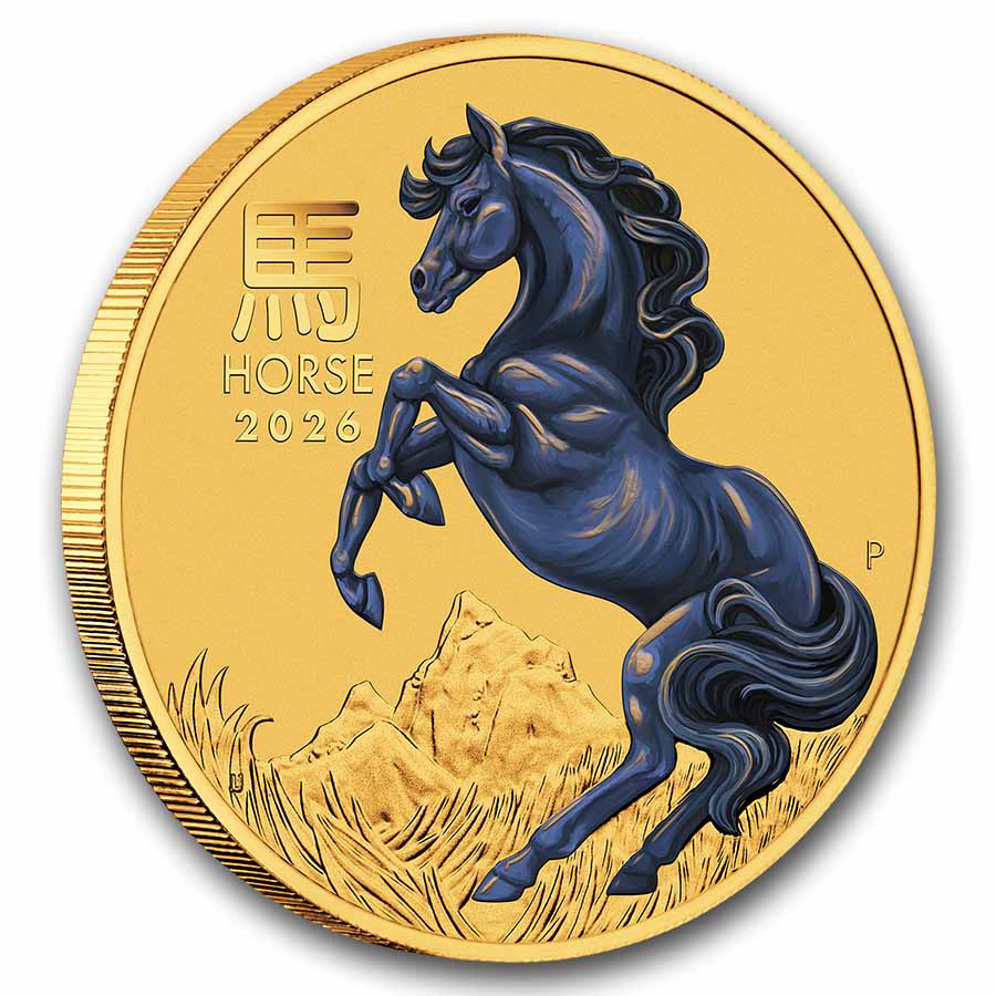 2026 Australia 1/10 oz Colorized Gold Lunar Horse BU | eBay