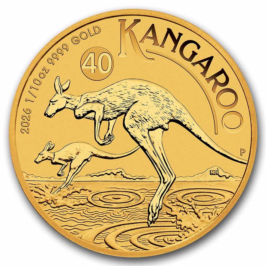 2026 Australia 1/10 oz Gold Kangaroo BU