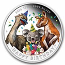 2026 Australia 1/2 oz Silver Colorized Happy Birthday PF (Card)