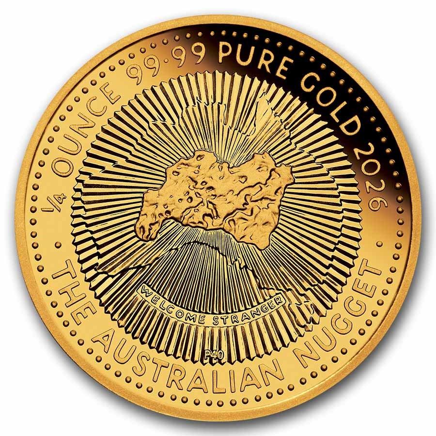 2026 Australia 1/4 oz Gold 40th Anniversary of The Gold Nugget PF