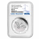 2026 Australia 1 oz Silver 10th Anniversary Swan MS-70 NGC (ER)