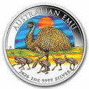 2026 Australia 1 oz Silver Colorized Emu BU