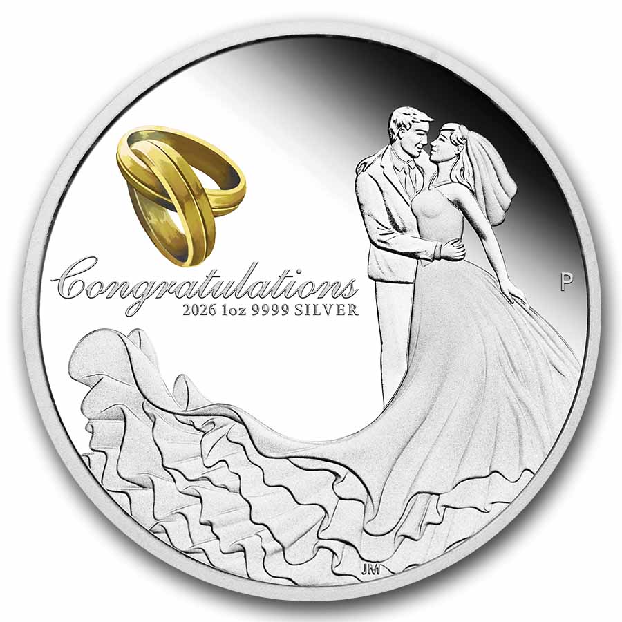 コレクション  Wedding Crownsiiver Coin Buy 2026 AUS 1 oz Silver Colorized Wedding Proof | APMEX
