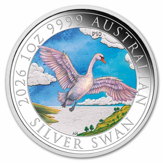 2026 Australia 1 oz Silver Swan Colorized (w/Box & COA)