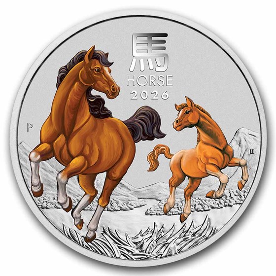 2026 Australia 2 oz Silver Lunar Horse BU (Colorized, SIII)