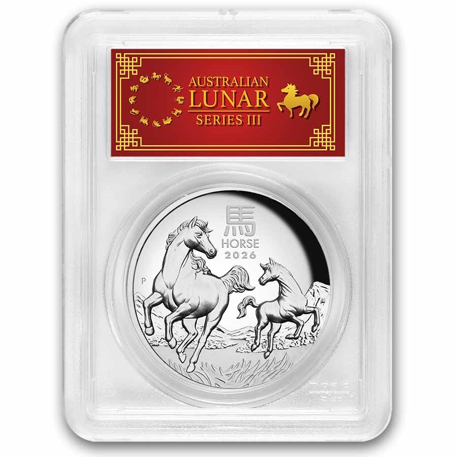 2026 Australia 5 oz Silver Horse HR PR-70 DCAM (FS, Red Label)