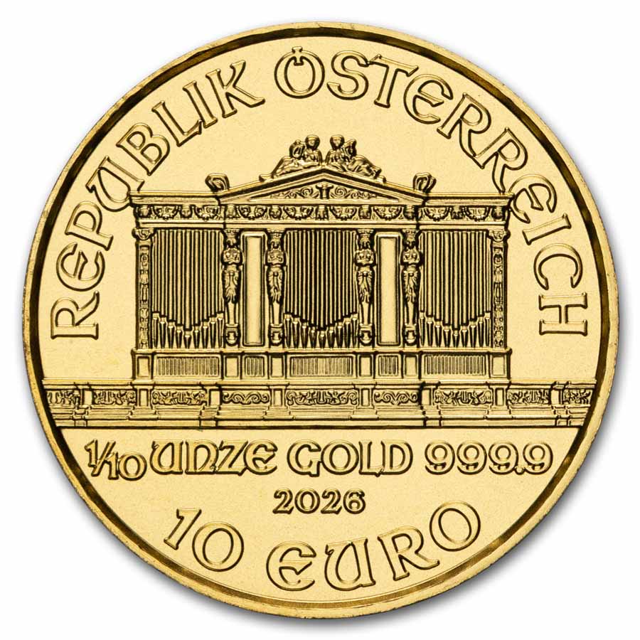 Buy 2026 Austrian 1/10 oz Gold Philharmonic BU | APMEX