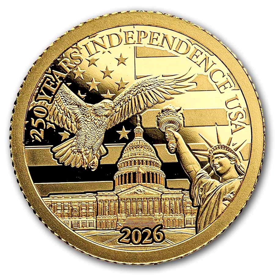 2026 Barbados 1/2 Gram Gold 250 Years Independence USA