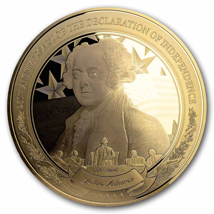 2026 Barbados 1 oz Gold Committee of Five: John Adams