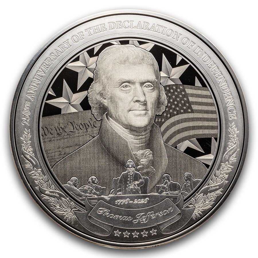 2026 Barbados 1 oz Silver Committee of Five: Thomas Jefferson