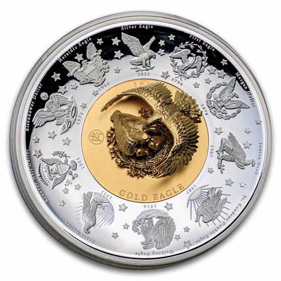 2026 Barbados 10 oz Silver 3D Mastersize Plateau Eagle Coin