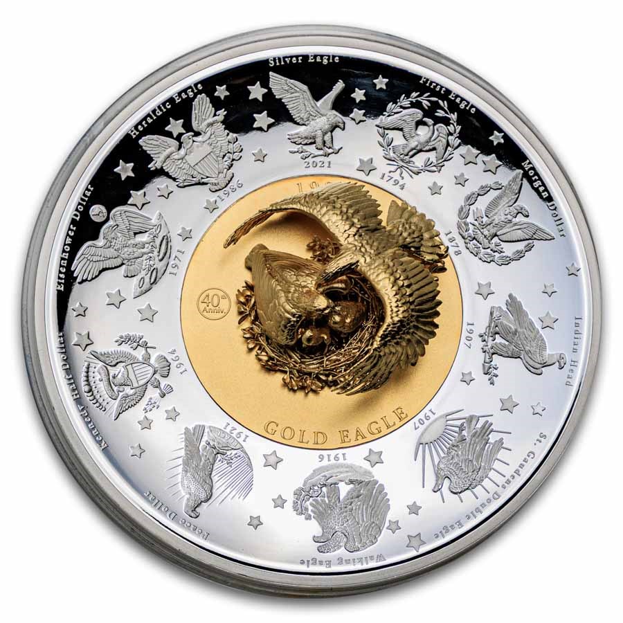 2026 Barbados 10 oz Silver 3D Mastersize Plateau Eagle Coin