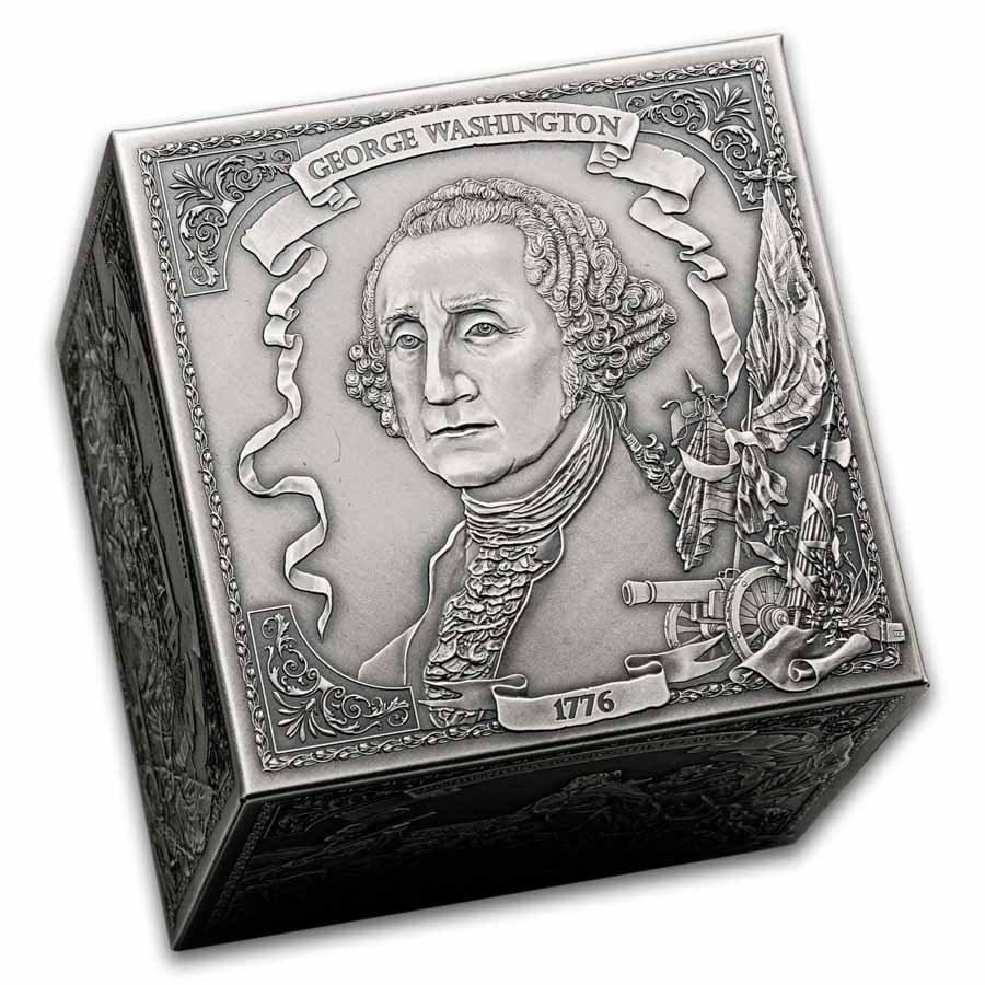 2026 Barbados 6 oz Silver George Washington Cube Shaped Coin