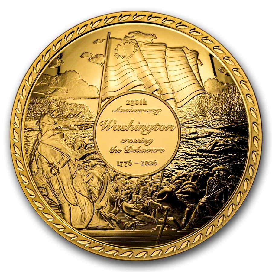 2026 Barbados Gold George Washington Crossing The Delaware
