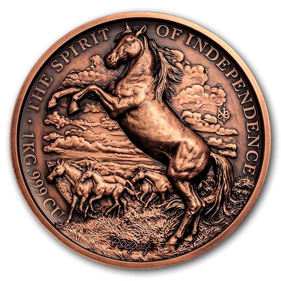 2026 Benin 1 kilo Copper Antique Atélier P. De Greef; Mustang