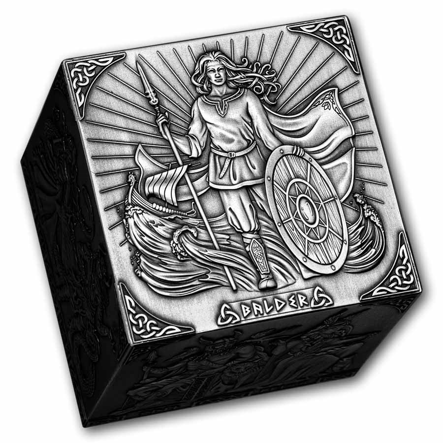 2026 Burundi 1 kilo Silver Antique Norse Gods Cube Shaped Coin