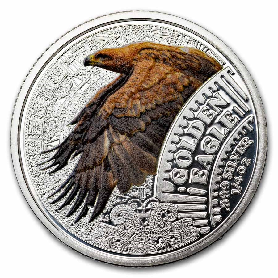 2026 Cameroon 1/4 oz Silver Mexican Cinco Grandes: Golden Eagle