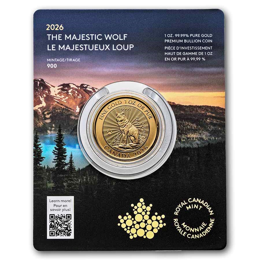 2026 Canada 1 oz Gold $50 The Majestic Wolf (Premium Bullion)