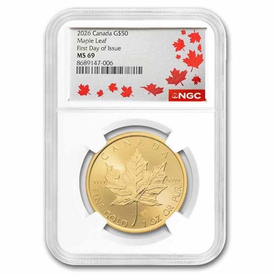 2026 Canada 1 oz Gold Maple Leaf MS-69 NGC First Day Issue