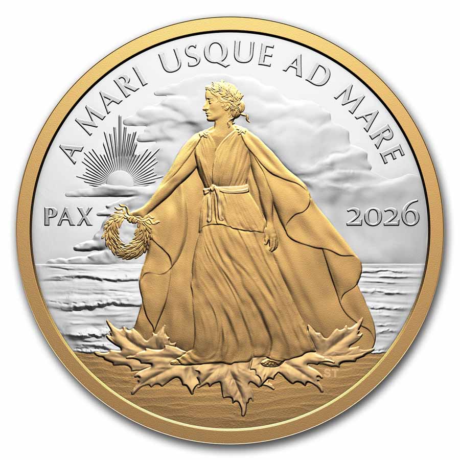 新品未開封 アクリアウール 1個5,000円　3個取引予定 Buy 2026 Canadian 1 oz Silver Gold Peace Dollar Proof | APMEX