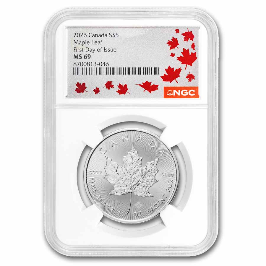 Buy 2026 Canadian 1 oz Silver Maple Leaf MS-69 NGC (First Day) | APMEX