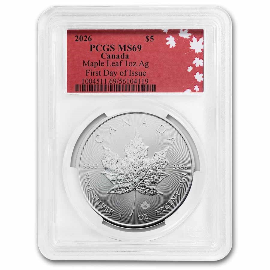 2026 Canada 1 oz Silver Maple Leaf MS-69 PCGS (First Day Issue)