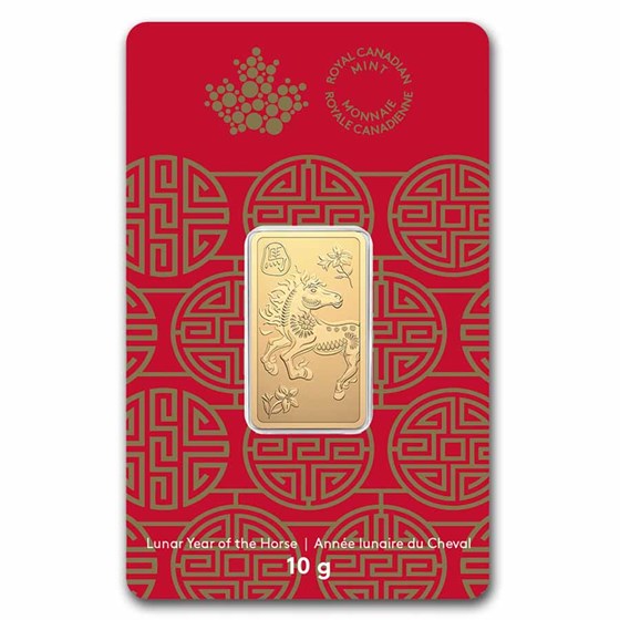 2026 Canada 10g Gold Bar - Lunar Year of the Horse (Premium)