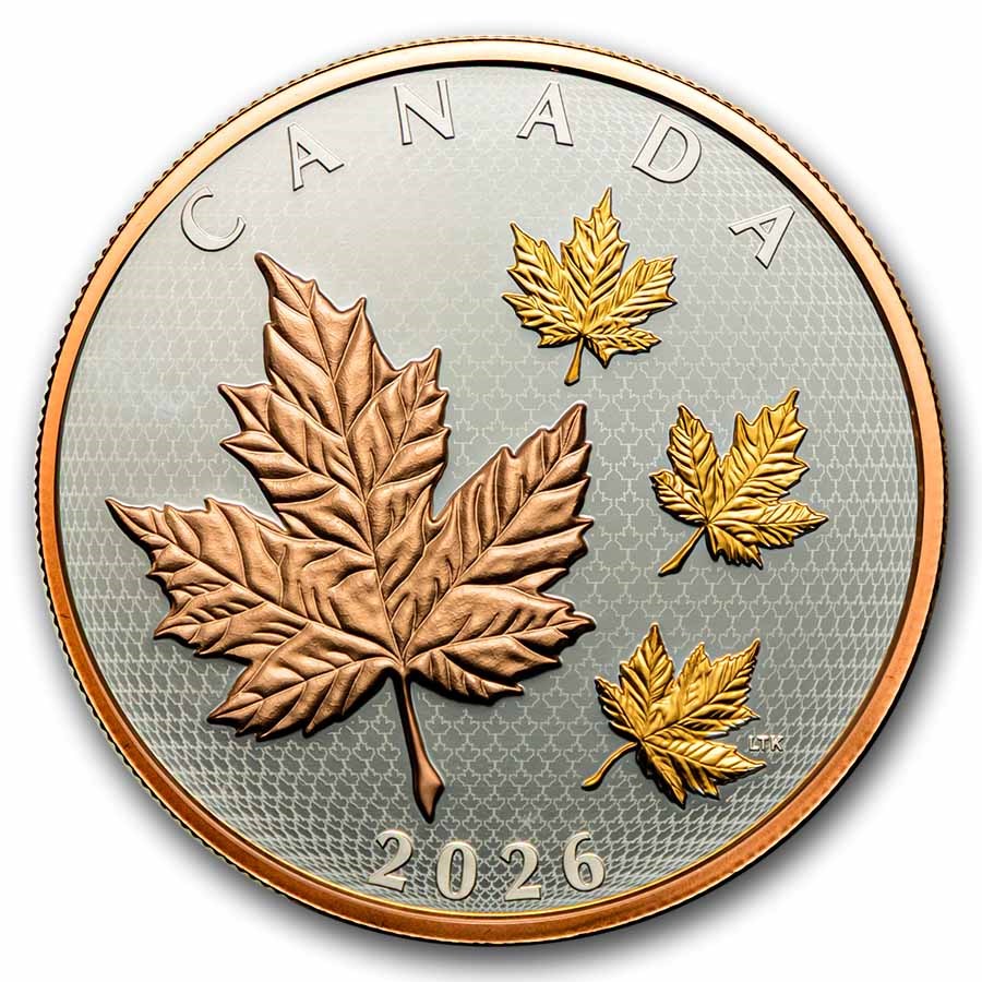 2026 Canada 5 oz Silver Maple Leaves in Motion (Box/COA)