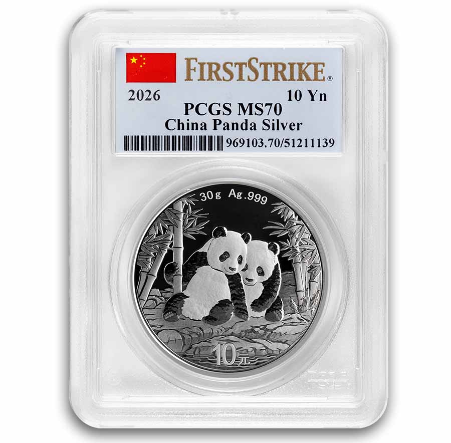 Buy 2026 Chinese 30 gram Silver Panda MS-70 (FS, Flag Label) | APMEX